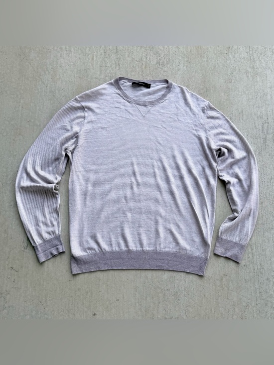 Ermenegildo Zegna Other - Ermenegildo Zegna Linen Blend Sweater Crew Neck V Insert Size 52 Made In Italy
